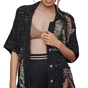 Pilcro Polo Camp Sweater Shirt Women Size M/L Multicolor Cotton